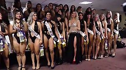 Smoking hot, Brazilian woman with ample curves are participating in a beauty contest with high hopes