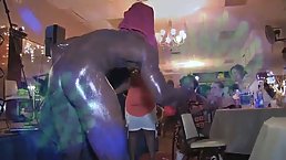 Handsome, black guy is working as a stripper in a local night club and often fucking girls