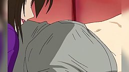 Horny cartoon babe is moaning while fucking a younger guy, because it feels so good