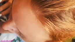 Horny babe is sucking a stranger's dick in the nature and expecting to get cum in mouth