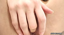 Mikuni Maisaki is masturbating with a tiny sex toy andmoaning from pleasure while cumming