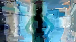Big titted Hentai brunette is moaning while getting fucked from the back, in the bathroom