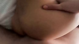 Naked brunette is getting a full body massage before getting fucked hard, from the back