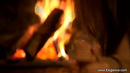Sensual Indian brunette is giving a gentle handjob to her favorite client, late at night