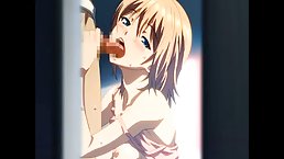 Cartoon babe with blonde hair and blue eyes is eagerly sucking a rock hard dick