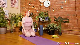 Darcy Chance is doing her yoga and drilling her pussy with a banana, to make herself cum