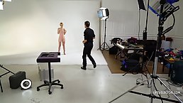 Pretty teen brunette with small tits, Sweetie Plum is sucking two cocks before getting assfucked