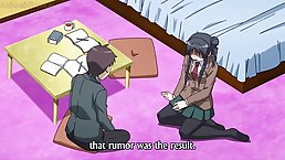 Cartoon guy got a massive hard- on for a busty brunette and wanted to fuck her