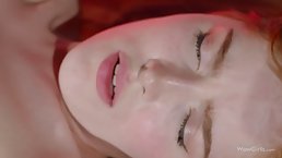 Red haired teen with small, natural tits, Jua Lissa likes to rub her pussy, until she cums