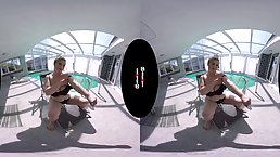 Ravishing milf is doing her best to amuse her loyal fans during a VR session