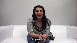 Plump, Czech brunette in black shoes with high heels, Helena is getting fucked in many positions