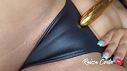 Ravishing brunette with ample assets, Raissa Conte is showing her nice ass in front of the camera