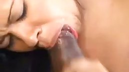 Isabella is eagerly sucking a big, black dick to make her lover explode from pleasure
