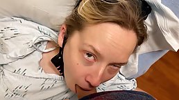 Amateur babe is sucking dick in the hospital while waiting for the surgery to start