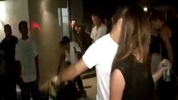 Horny brunette with a perfectly shaved pussy is getting fucked in the middle of the night