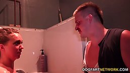 Maddy OReilly is getting doublefucked by black men while her partner is watching her in action