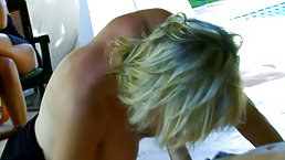 Horny blonde mature is spreading her legs wide open and getting her daily dose of fuck