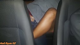 Sexy, amateur chick is getting fucked in the car, in the middle of the night
