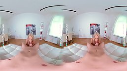 Karol Lilien is a smoking hot blonde who just can't hold back from sucking dick in VR