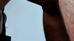 Italian woman is sucking a rock hard cock as deep as she can and enjoying it