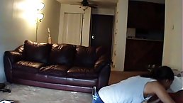 Horny guy is fucking his neighbor's girlfriend from the back and listening to her moans