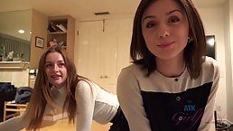 Two aroused girls, Danni and Rosalyn are in the mood to eat each other up