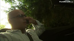 Insatiable German blonde with big, firm tits is bouncing up and down while fucking her lover