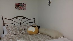 Delightful cam girl is using a glass dildo to drill her ass on live cam