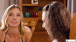 Aroused college girls, Haley Reed and Liz Jordan are having fun while eating each oher up