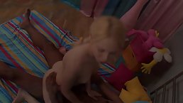 After sucking a big, black dick, petite blonde babe, Aubrey got stuffed with it and liked it