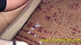 Many guys are fucking a slutty, blonde woman and enjoying while getting blowjobs from her