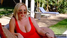 Savannah is a big titted, blonde woman who likes to have sex with a black guy, Anton