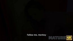 Mature brunette is moaning from pleasure while getting fucked from the back, harder than ever before