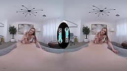 Small titted brunette, Jessae Rosae is sucking and riding a stiff cock in front of the camera