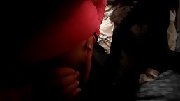 Small titted, Latin babe is eagerly sucking her lover's dick, as deep as she can
