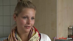Delightful blonde lady would like to have casual sex with her step- son, until she cums
