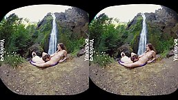 Horny lesbians, Jessica and her new girlfrind are eating each other up in the nature