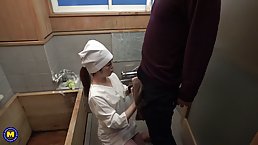 Japanese nurse is cheating on her partner with a younger guy and enjoying it a lot