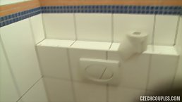 Busty Czech girl is having hardcore sex on the floor and moaning from pleasure while cumming