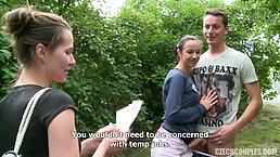 Petite Czech teen is often giving blowjobs to her boyfriend, while they are in public places
