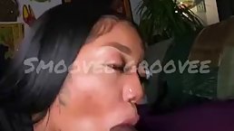 Big ass, Ebony slut with tattoos is eagerly sucking a rock hard cock before getting fucked hard
