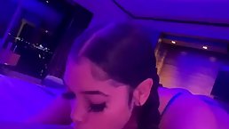 Busty brunette with pierced nipples is eagerly sucking a rock hard cock before riding it