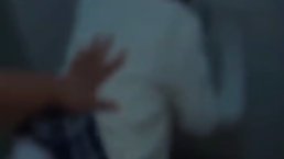 Korean schoolgirl is about to suck dick and get fucked in the toilet, until she cums