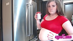 Allison is eating and drinking so much, because she likes her belly to be stuffed