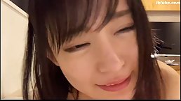 Japanese brunette with small tits got naked and had hardcore sex in front of the camera