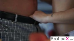 Hot brunette, Brooklyn Gray is getting fucked in the kitchen instead of getting ready for work