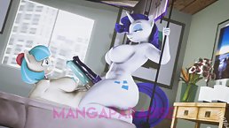 Racy cartoon bitches are eagerly sucking stiff dicks and moaning from pleasure while getting fucked