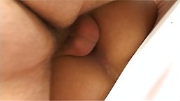 Cock loving blonde shemale with big tits is about to have amazing anal sex with her new lover