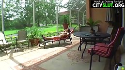 Busty brunette is having hardcore sex with her step- son, in the middle of the day