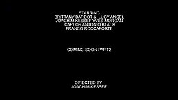Brittany Bardot and Lucy Angel are having sex with black men and moaning while getting doublefucked